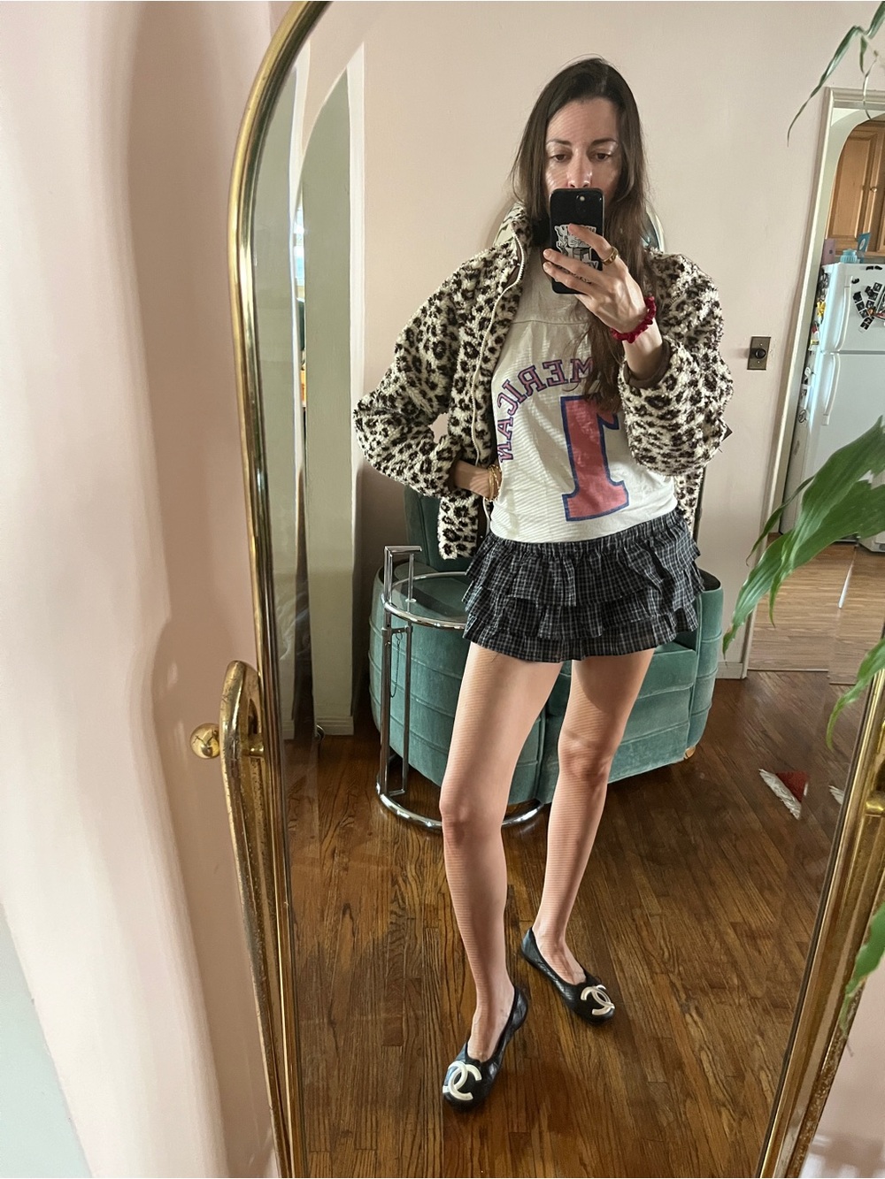 Plaid Ruffle Mini Shorts - Picture 2 of 5